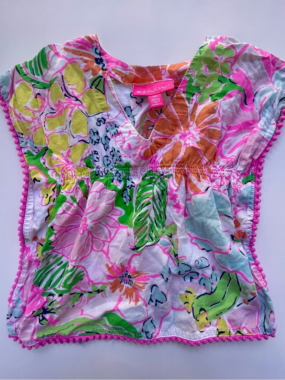Lilly Pulitzer Nosey Posey Baby Swim Coverup - Floral V-Neck Tunic